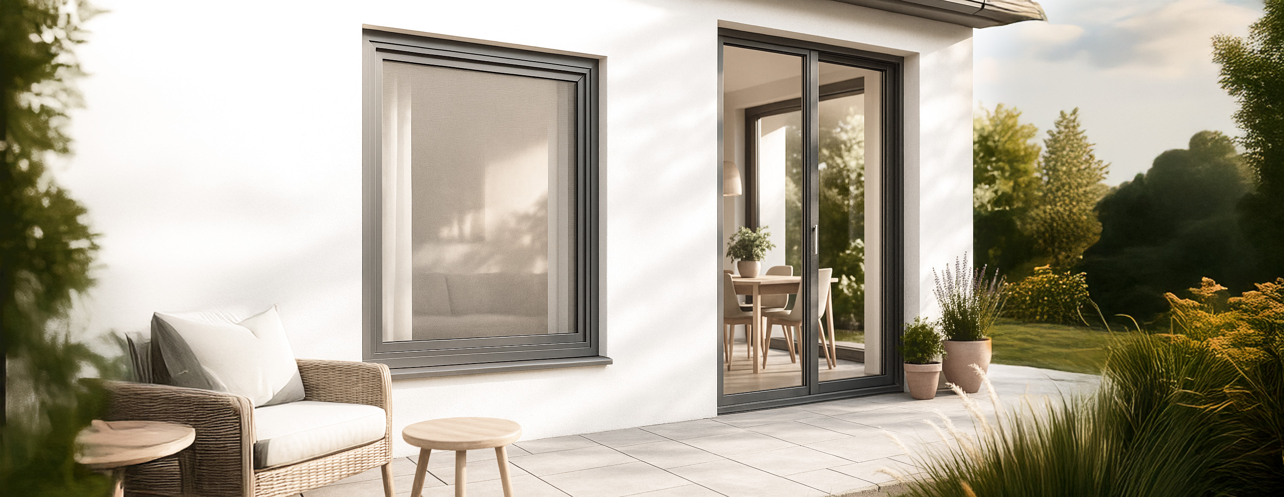 Modernes Haus mit Spannrahmen nach Mass