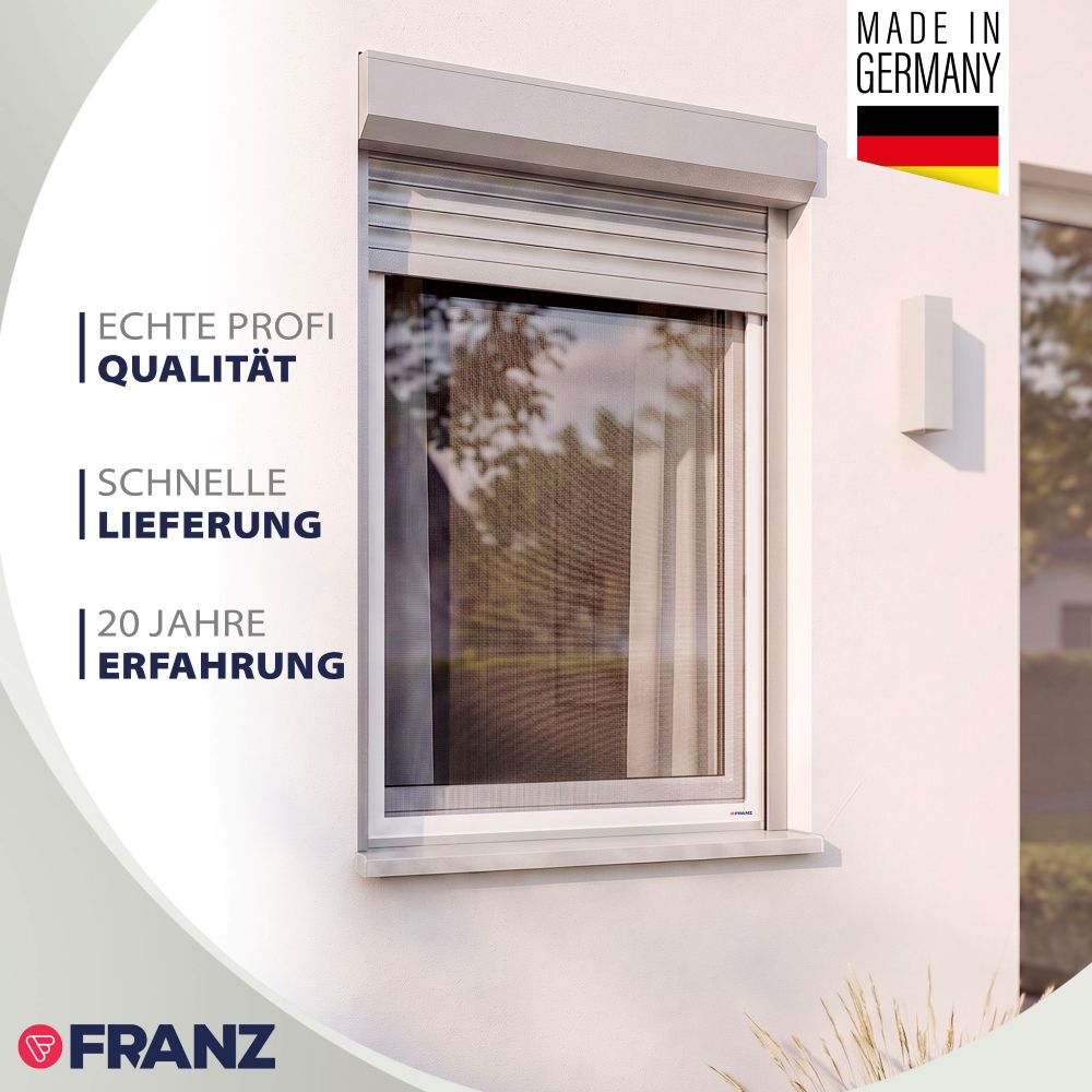 Montiertes Fliegengitter Fenster Slim von FRANZ mit Made-in-Germany-Qualität und über 20 Jahren Erfahrung